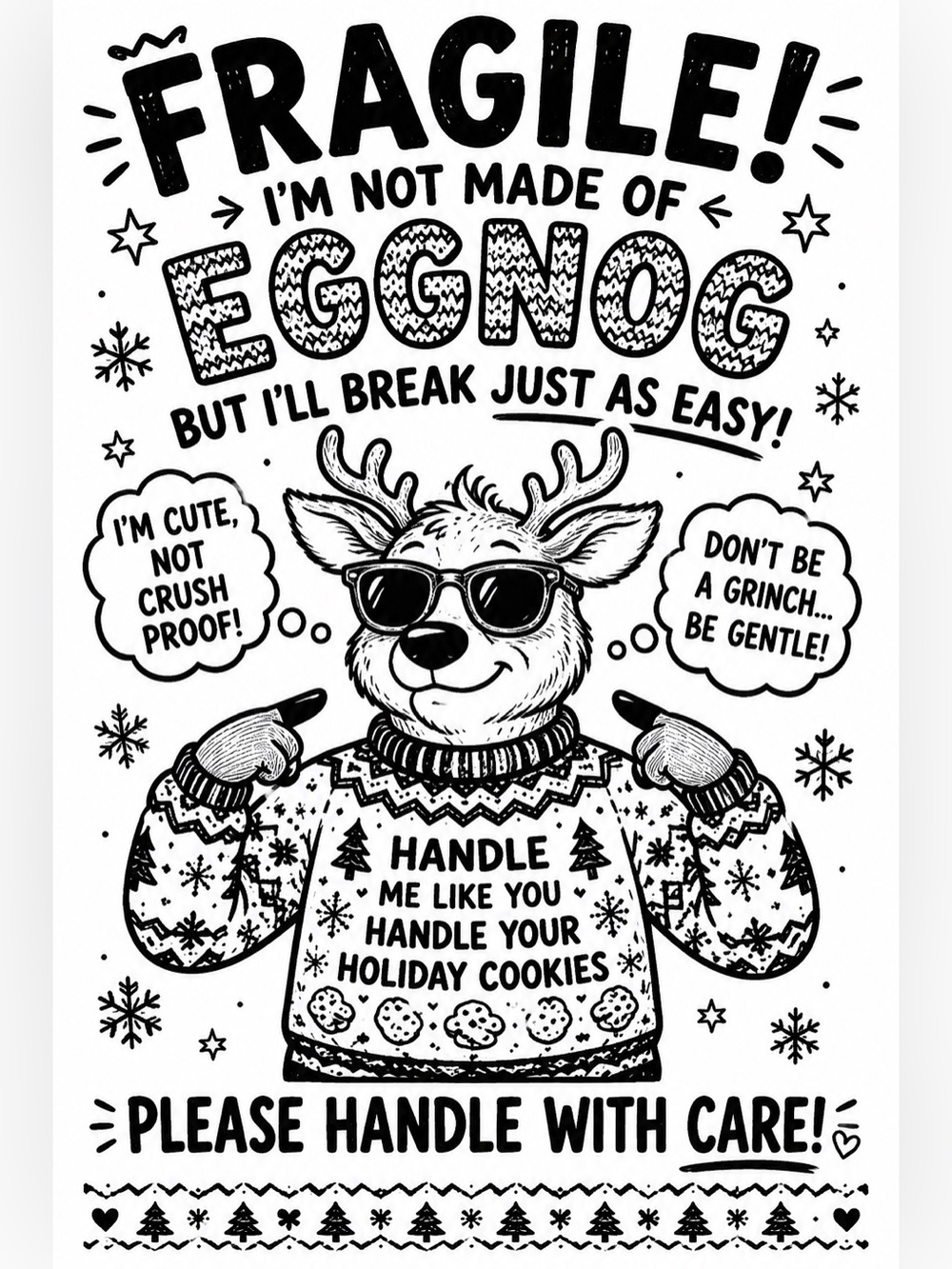 Fragile' Reindeer 50 count 4x6